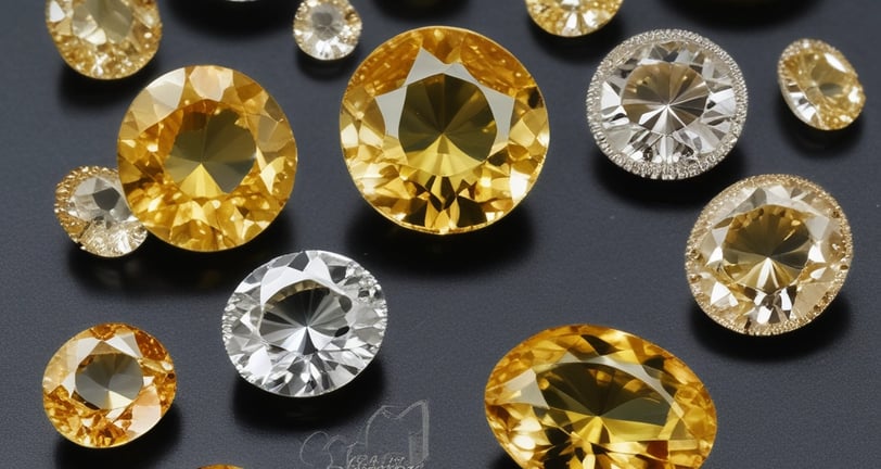 A collection of polished, translucent stones or beads with a glossy surface, arranged on a textured white surface. The stones display a rich, golden-amber hue with subtle gradients, creating a smooth and reflective appearance.