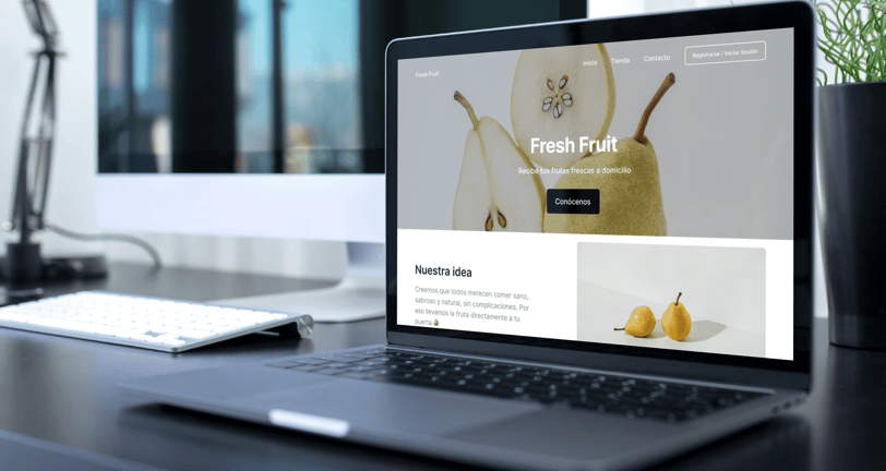Mockup de web fresh fruit
