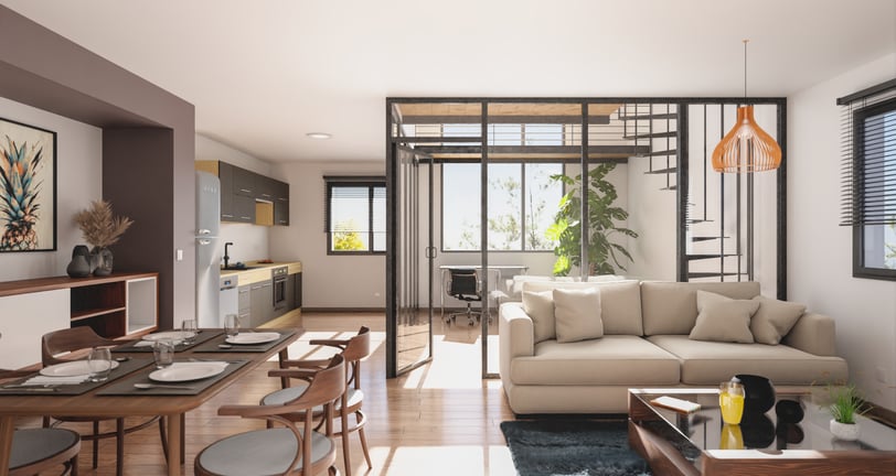Perspective intérieure de logement