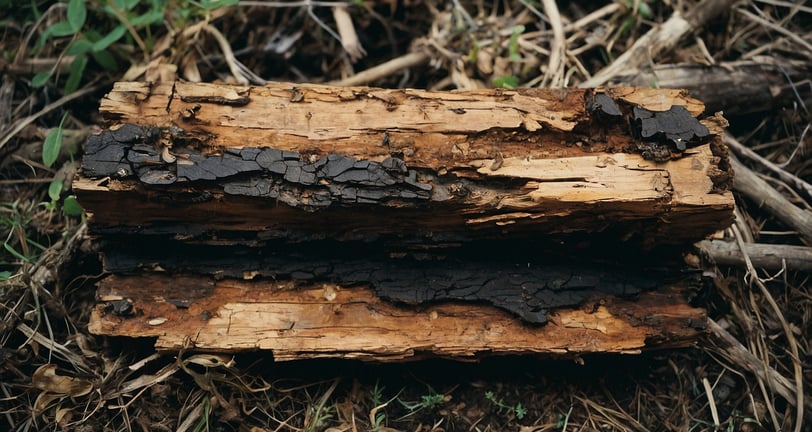 a rotten piece of wood