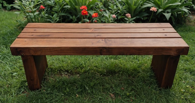 a wooden bench