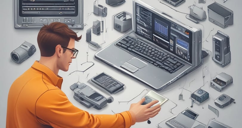 The scene depicts an operating room or medical setup with a surgical table covered in a light blue sterile sheet. Surrounding the table are various pieces of medical equipment, including monitoring devices and anesthesia machines. Shelves in the background hold additional medical supplies.