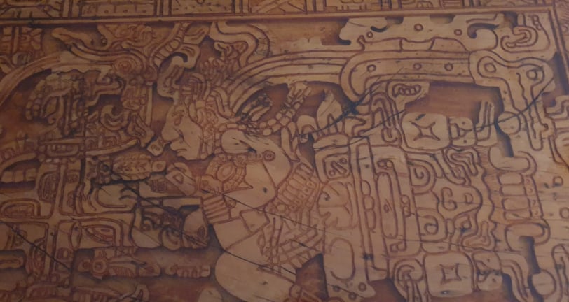 mayan table : resin cast before polish