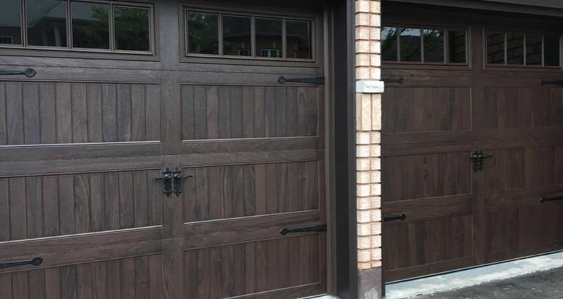 wood tan carriage garage door