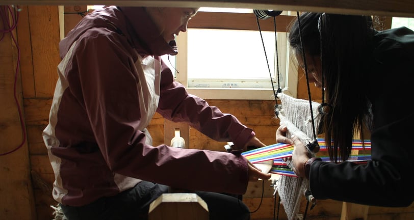 weaving in a Tibetan village