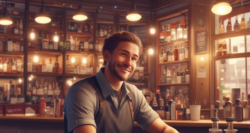 Le barman sourit