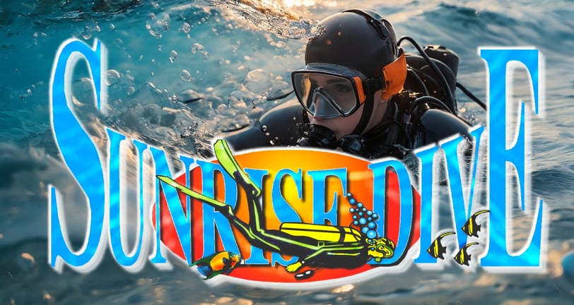 a man in a scuba suit is holding a surfboard at Sunrise dive lovina bali