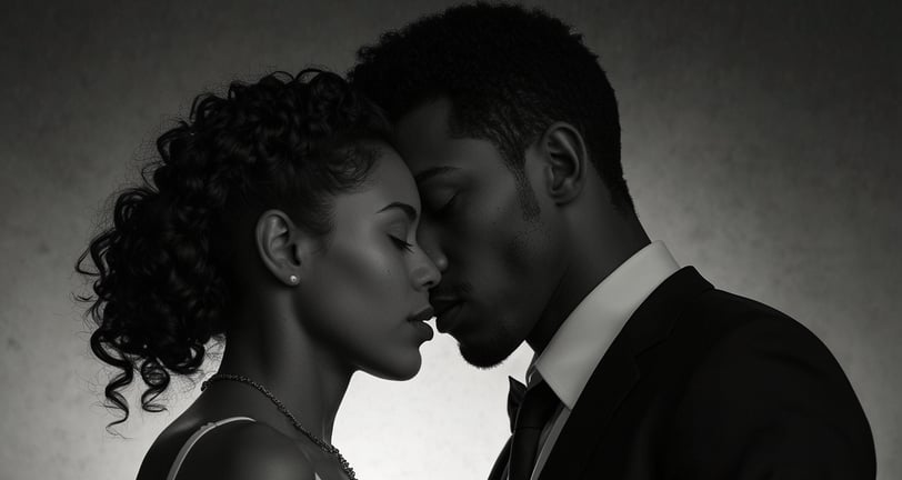 a man and woman in formal attire
