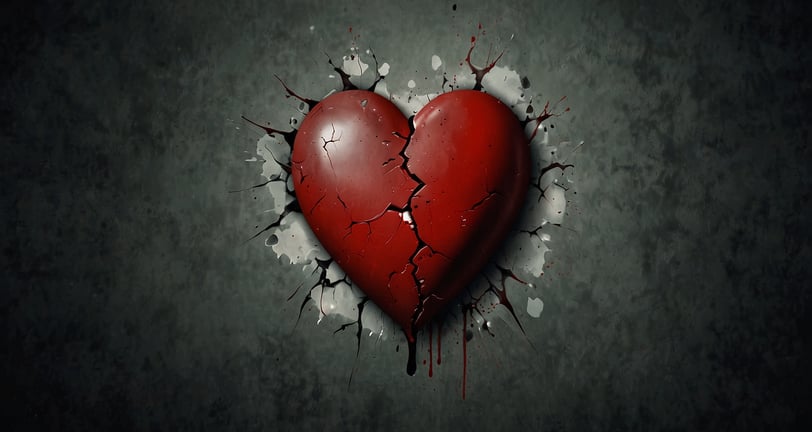 a broken heart in a hole in the ground