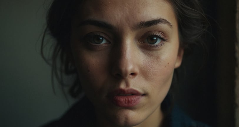 a woman looking at camera