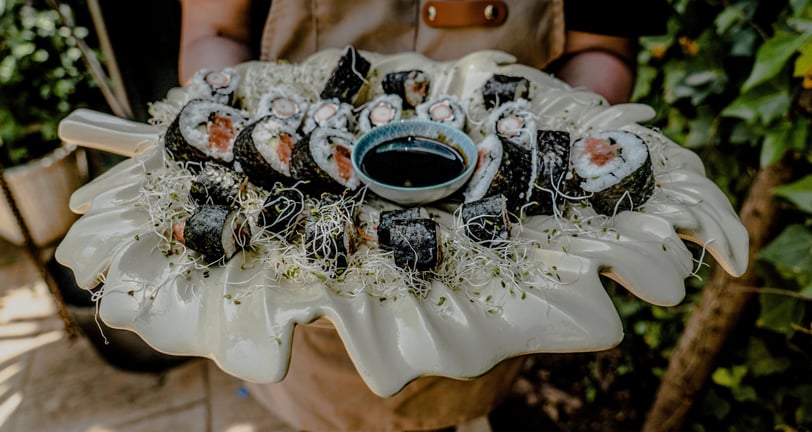 Sushi gourmet para eventos en Málaga. Originalidad, frescura y presentación impecable con La Santa