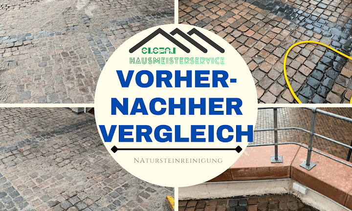 Pflastersteine Reinigung vorher nachher vergleich
