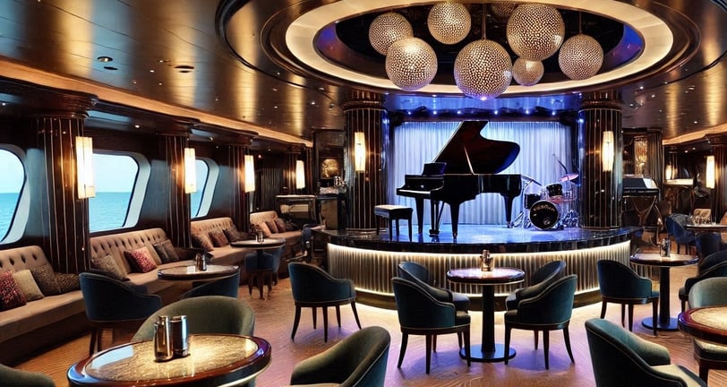Depiction of "The Ivory Bar", a piano bar on the fictional Emville Liberate cruise ship
