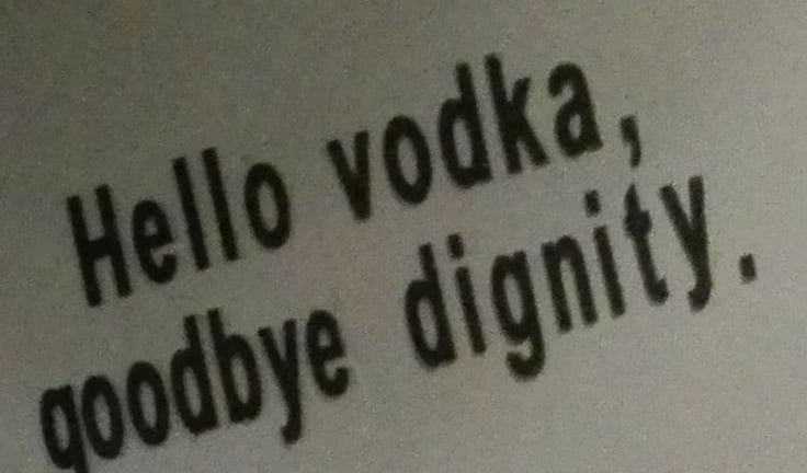 a sign that says hello vodka
