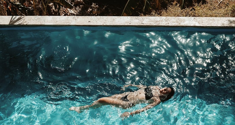 swimming in pool Eden on the Chocolata