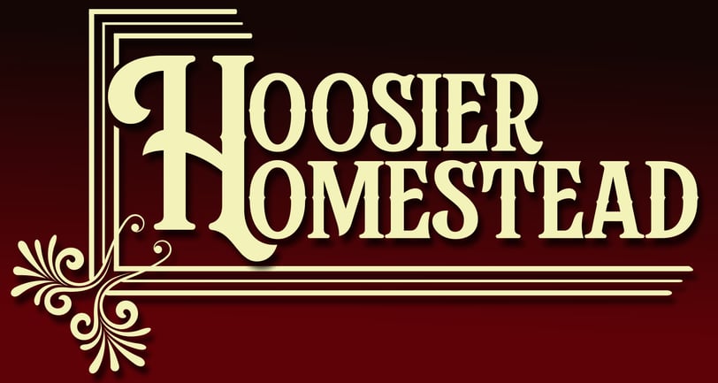 A logo for the Hoosier Homestead project, which feature a large single 'H'.