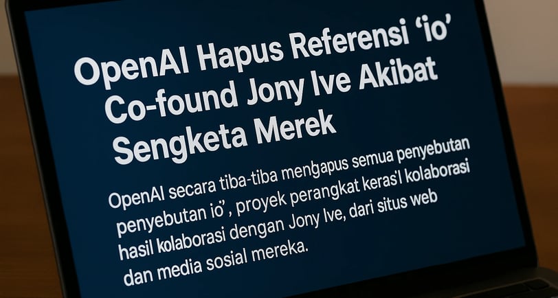 OpenAI Hapus Referensi “io” Co-found Jony Ive Akibat Sengketa Merek | NuntiaNews