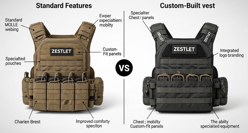 Custom tactical gear ensures ergonomic fit, tailored utility, and compatibility with mission-specific technology.