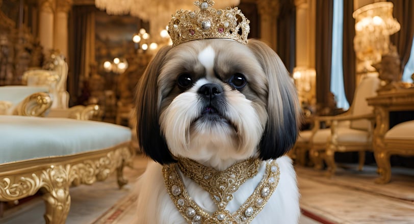 a dog wearing a crown crown tiara