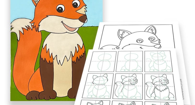 art class lesson how to draw a fox