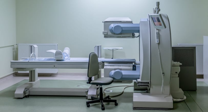 a medical equipment in a hospital room MRI