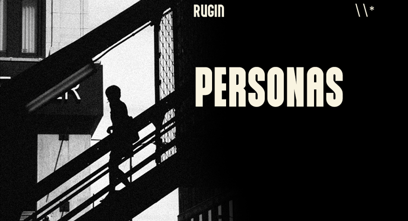 Pessoa descendo uma escada de um prédio, foto escura devido a sombra, palavra destaque: "PERSONAS"