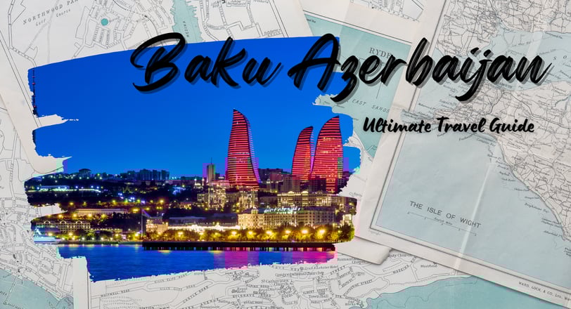 a map with picture of Baku city