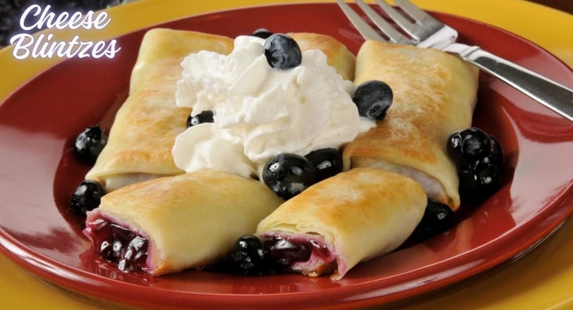 Cheese Blintzes with berry sauce