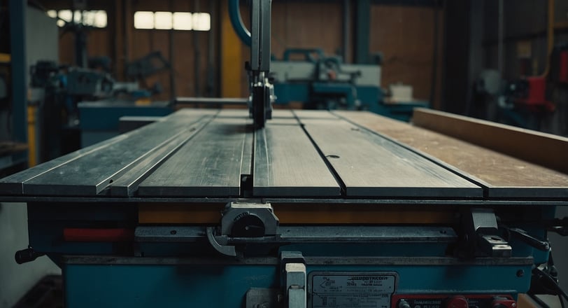 a table top sawdusted machine in a factory
