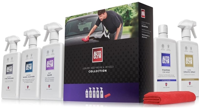 Autoglym Luxury Bodywork and Wheels Collection – Premium 6-piece car cleaning kit for a glossy, showroom-worthy finish.