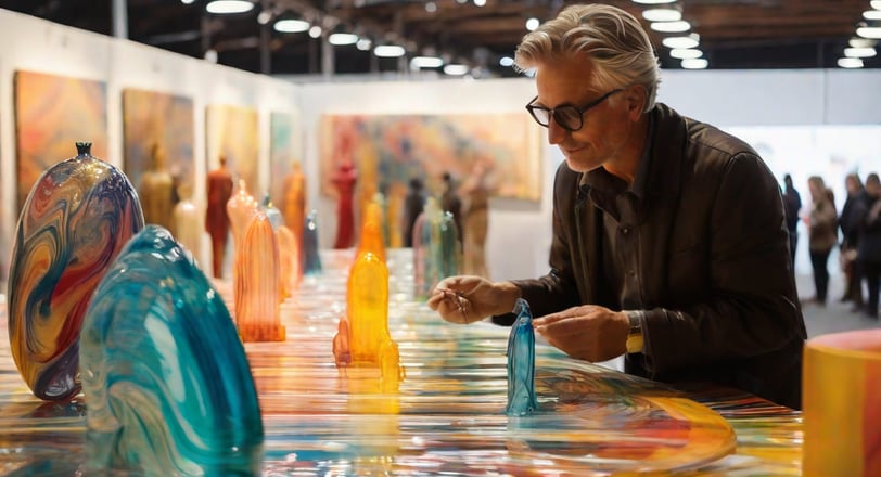 Galeria de arte efervescente com energia criativa e pop-art inovadora.