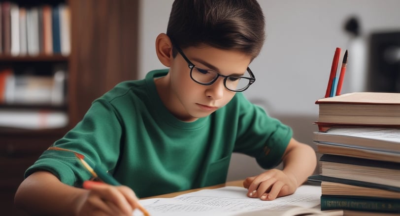 Niño estudiando