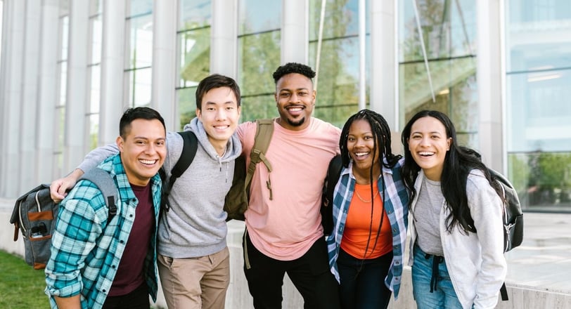 a group of people standing