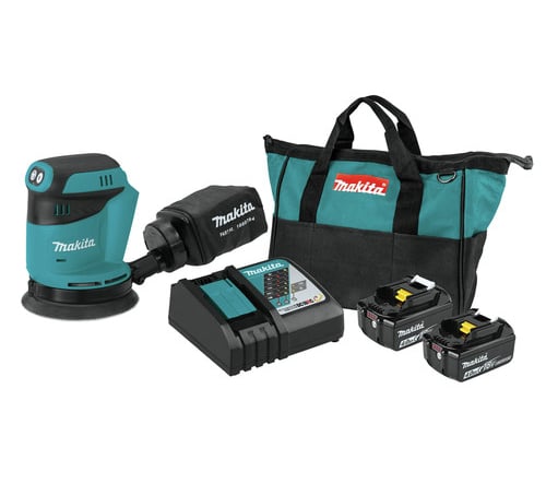 Makita 18V LXT Lithium-Ion 5 in. Cordless Random Orbit Sander and 2 Batteries with Rapid Charger