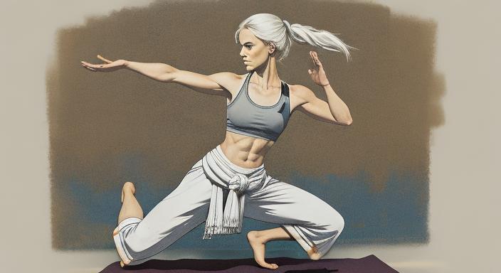 a woman doing yoga poses on a mat