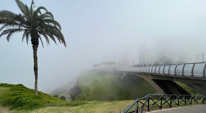 Lima coast covered in fog