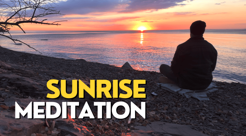 morning meditation on the beach during sunrise with lukeddm