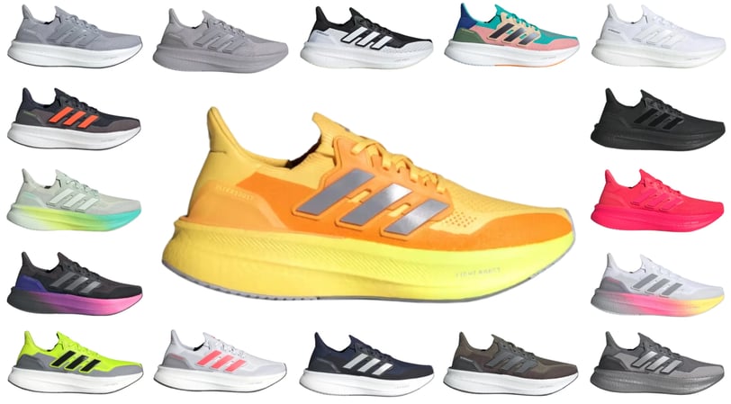 a group of different colors of adidas sneakers ultraboost 5