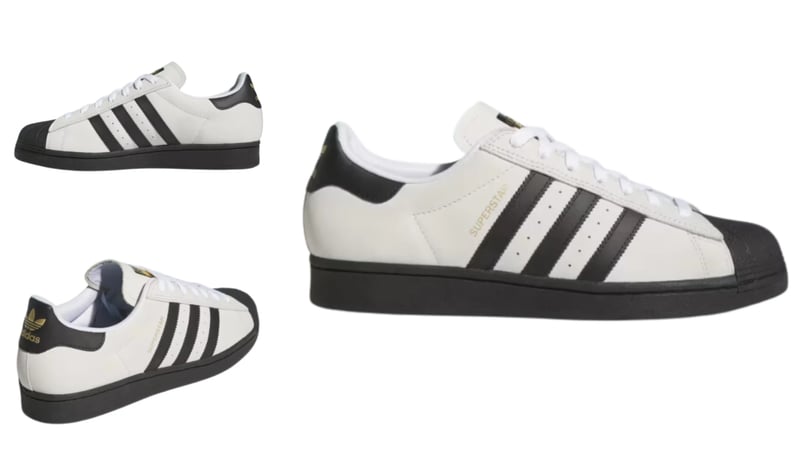 a pair of adidas superstar ADV sneaker, with black sole
