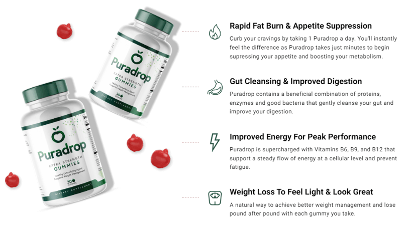 a pair of two bottles of puradrop vitamin supplements