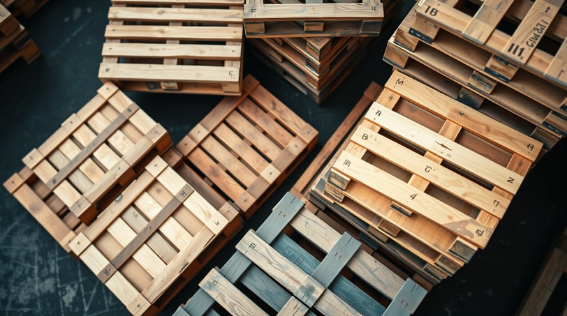 a bunch of wooden pallets