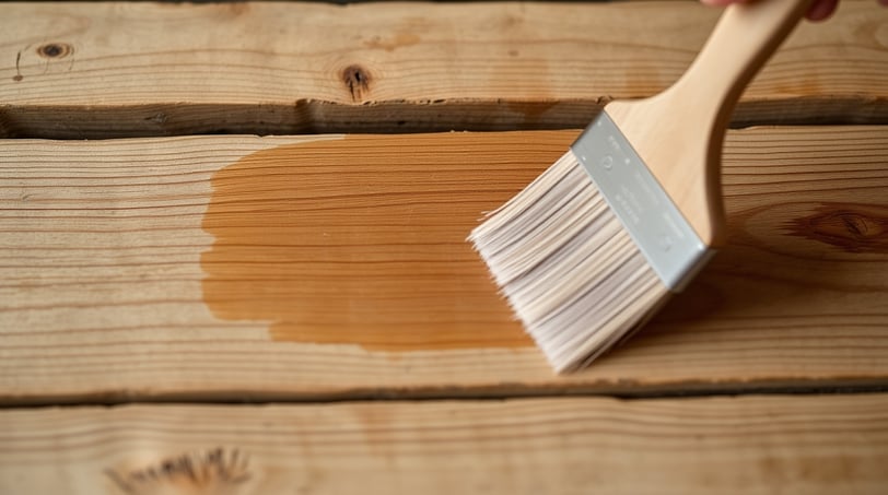 a person is painting a wooden pallet with a brush
