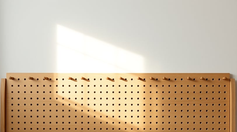 wooden pegboard organizer