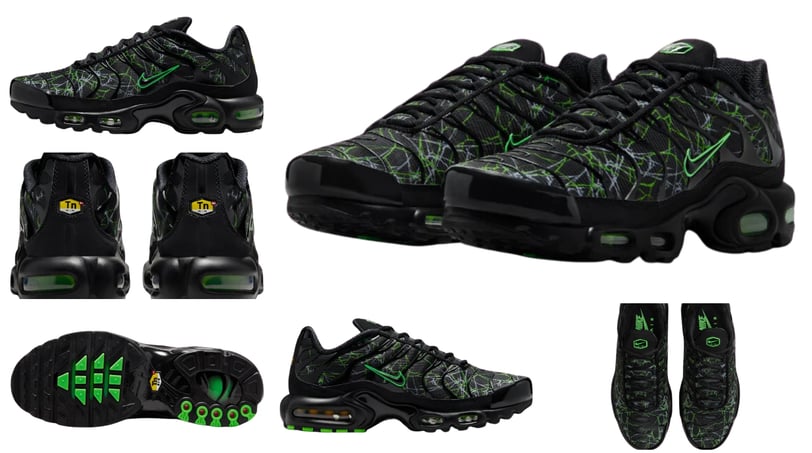 a collection of sneakers, Nike Air Max Plus Shattered Glass