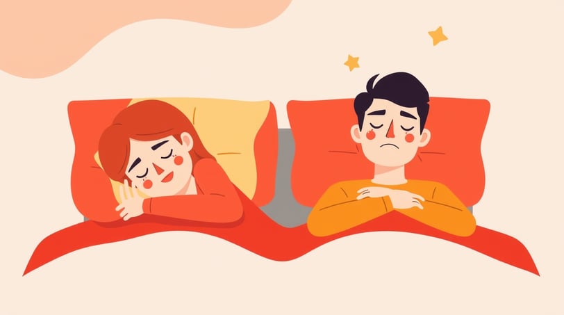 a man and woman sleeping in bed