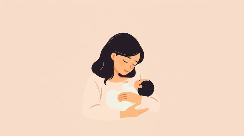 a woman holding a baby in her arms