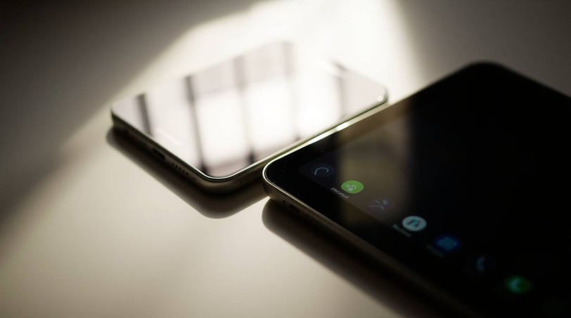 a cell phone and a tablet