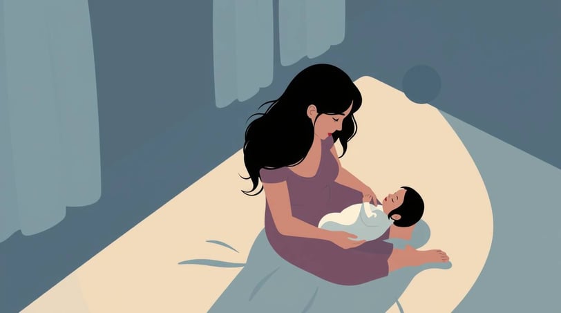 a woman holding a baby in her arms