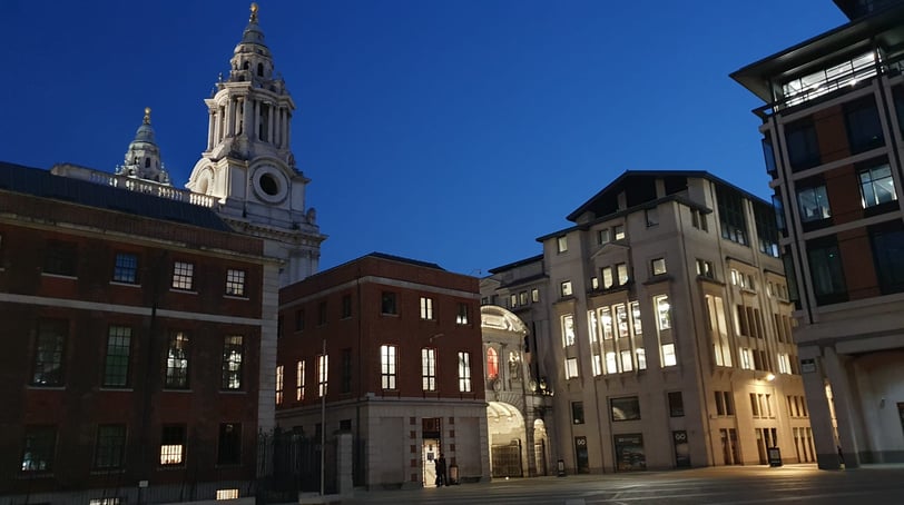 Temple Bar, City of London, as seen at night