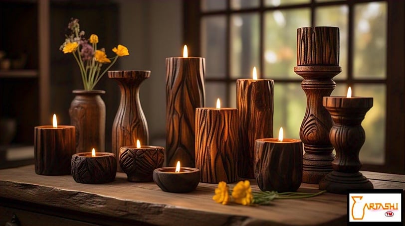 wooden candle holders by ARTASHI India